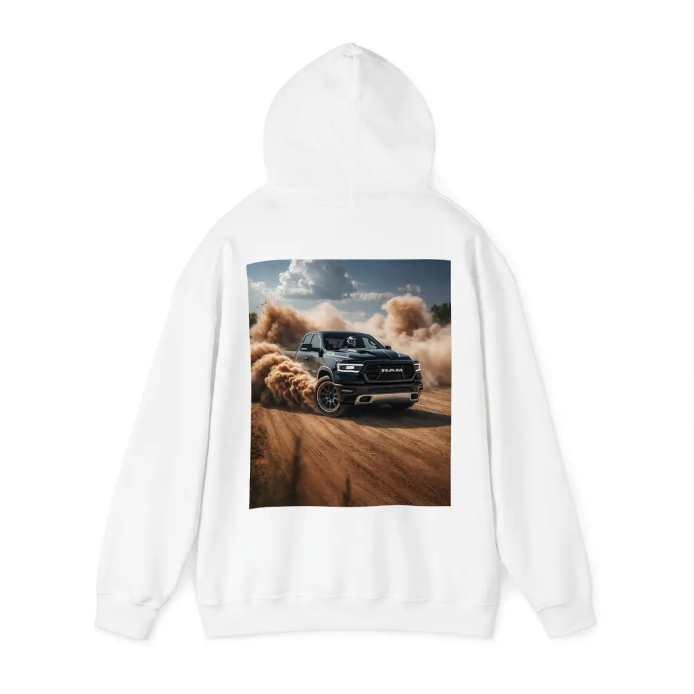 Ram Truck Drifting on Dusty Dirt Road – Hoodies