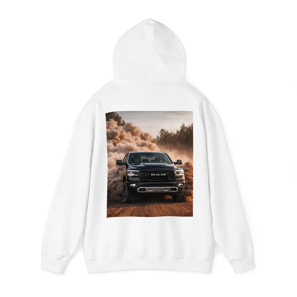 RAM Truck Drifting On Dusty Dirt Road – Hoodies