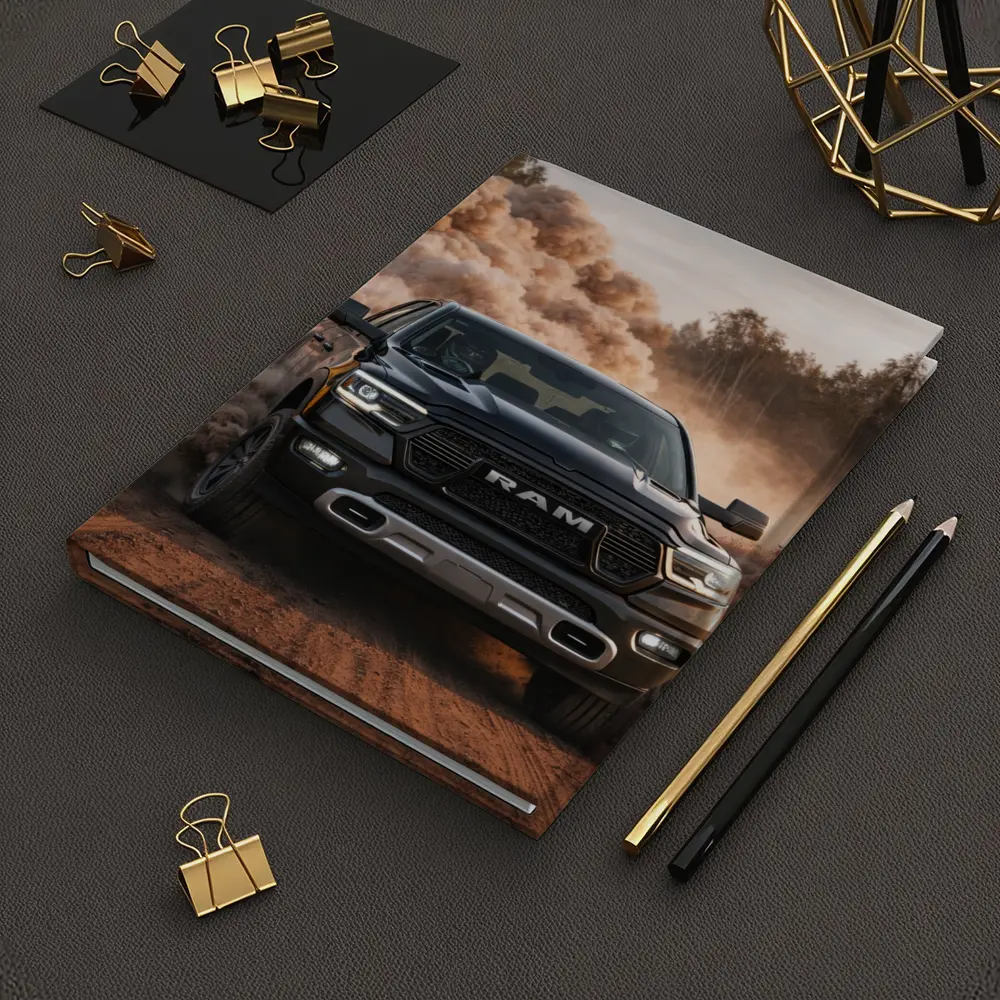 RAM Truck Drifting On Dusty Dirt Road – Notebooks