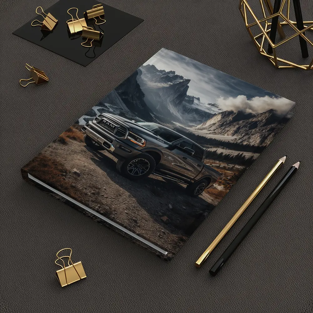 Ram Truck Parked in Mountain Valley – Notebooks