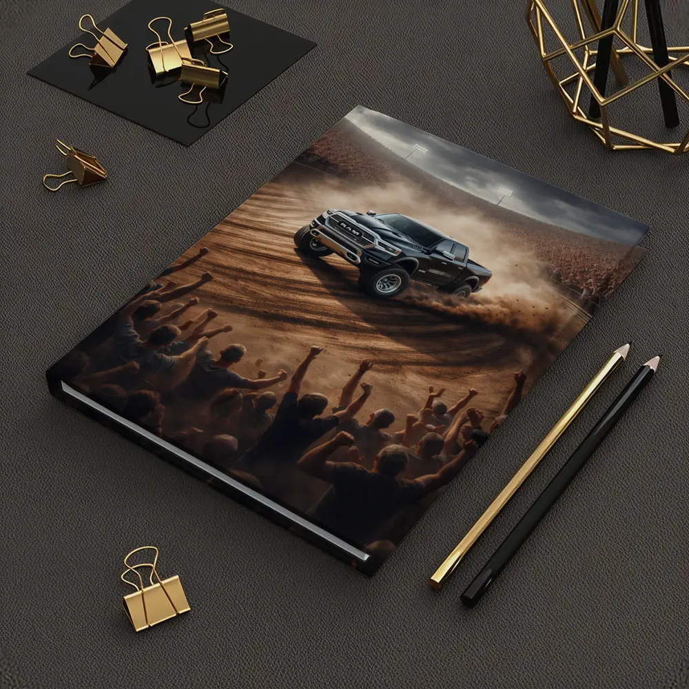 Ram Truck Drifting Dirt Track Crowd – Notebooks