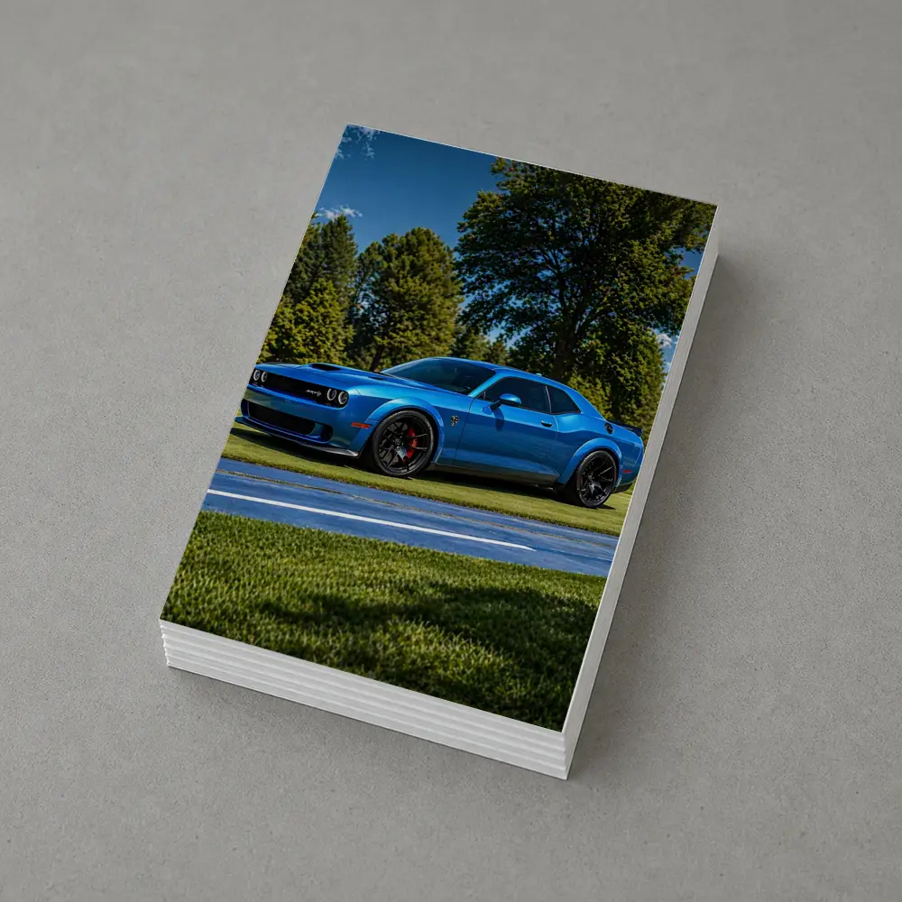 Dodge Challenger SRT Hellcat Blue Sunny Day – Postcards