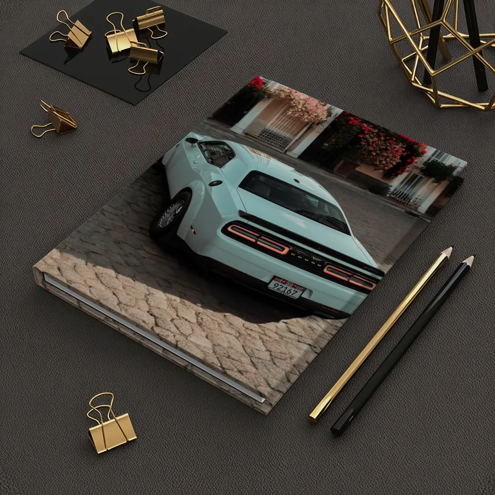 Dodge Challenger SRT Cobblestone Old Town Street – Notebooks