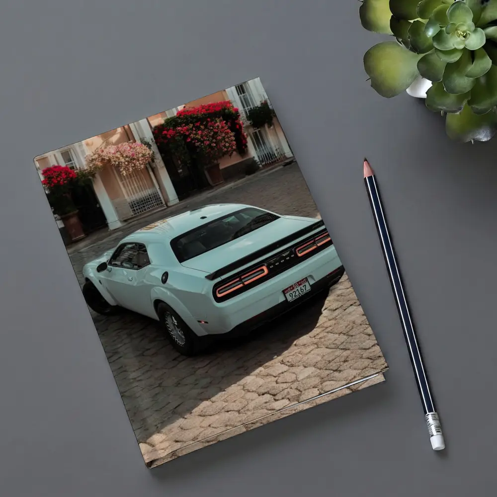 Dodge Challenger SRT Cobblestone Old Town Street – Notebooks