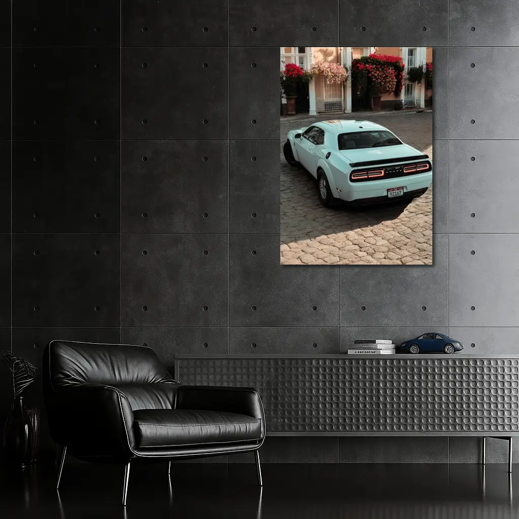 Dodge Challenger SRT Cobblestone Old Town Street – Wall Art