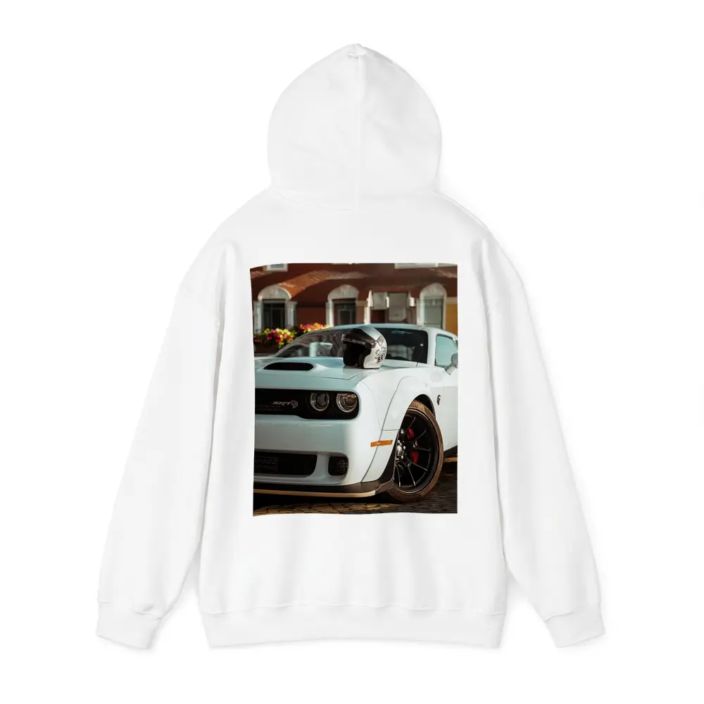 Dodge Challenger SRT White Old Town Street – Hoodies