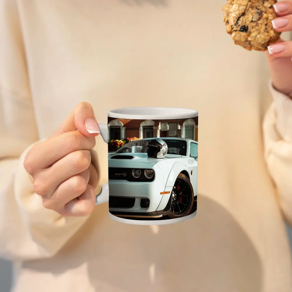 Dodge Challenger SRT White Old Town Street – Mugs