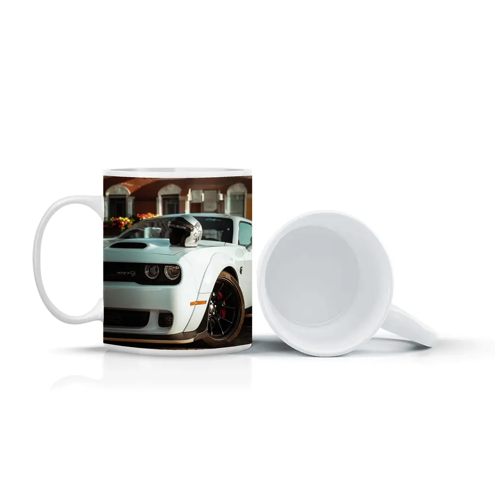 Dodge Challenger SRT White Old Town Street – Mugs