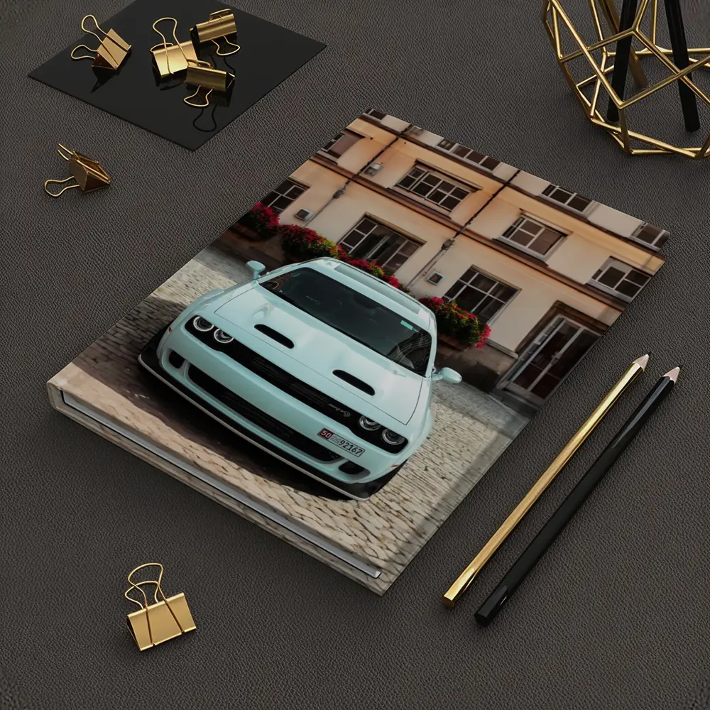 Dodge Challenger SRT Parked Old Town Courtyard – Notebooks