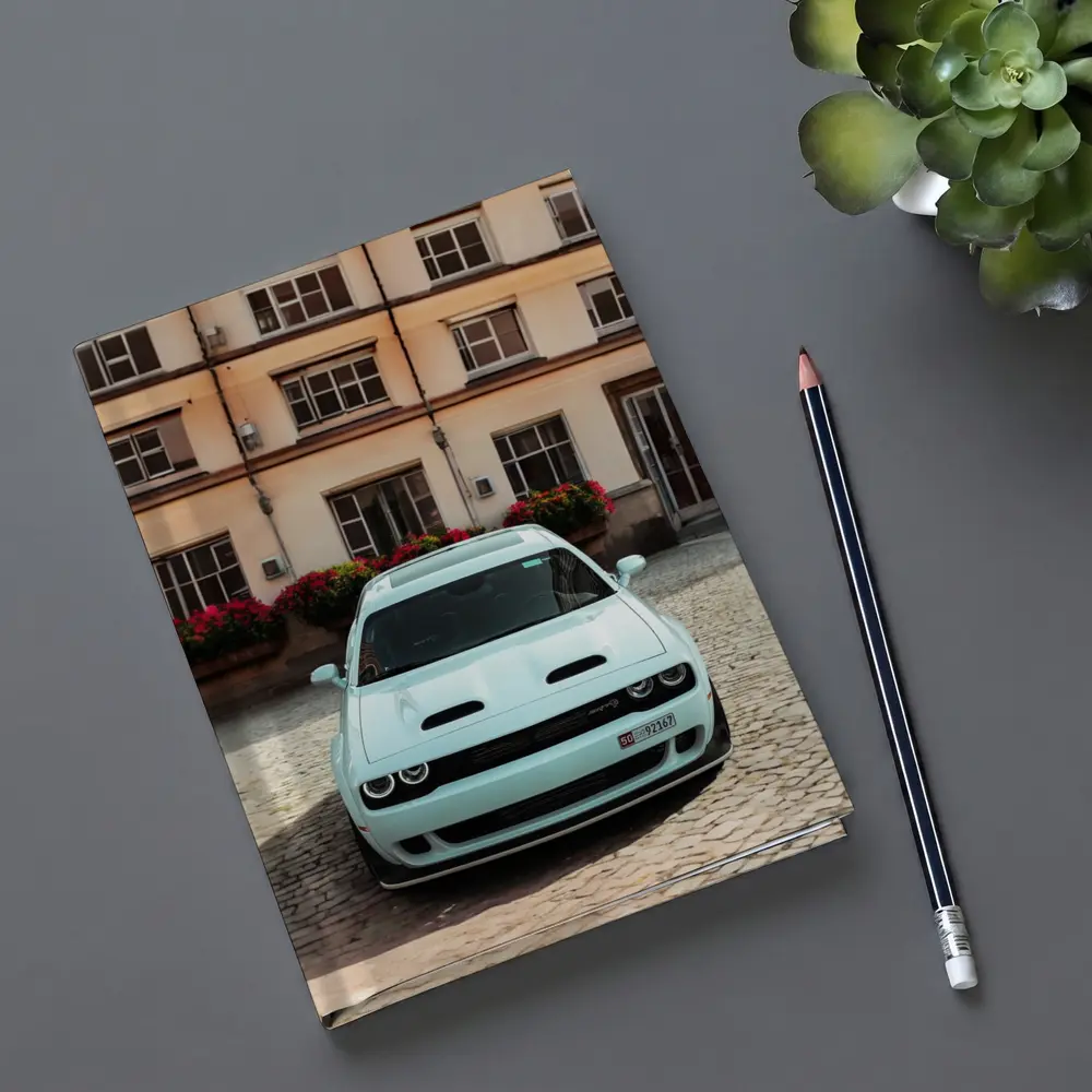 Dodge Challenger SRT Parked Old Town Courtyard – Notebooks