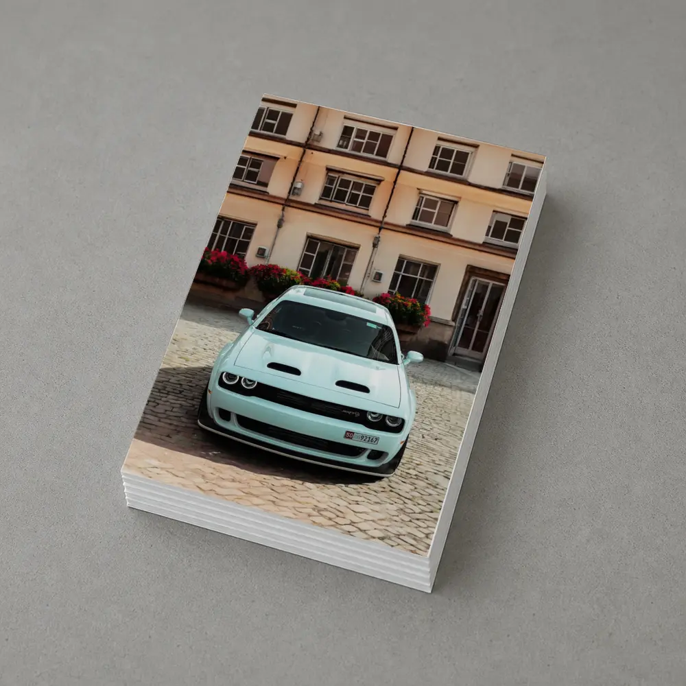 Dodge Challenger SRT Parked Old Town Courtyard – Postcards