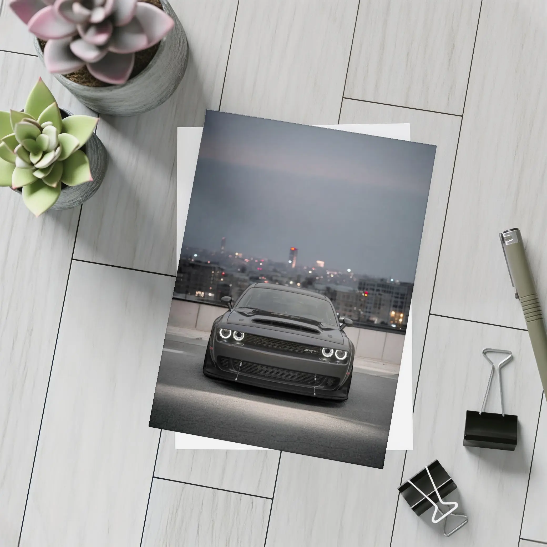 Dodge Challenger SRT Black City Night – Postcards