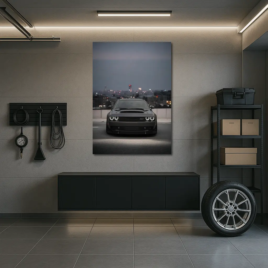 Dodge Challenger SRT Black City Night – Wall Art