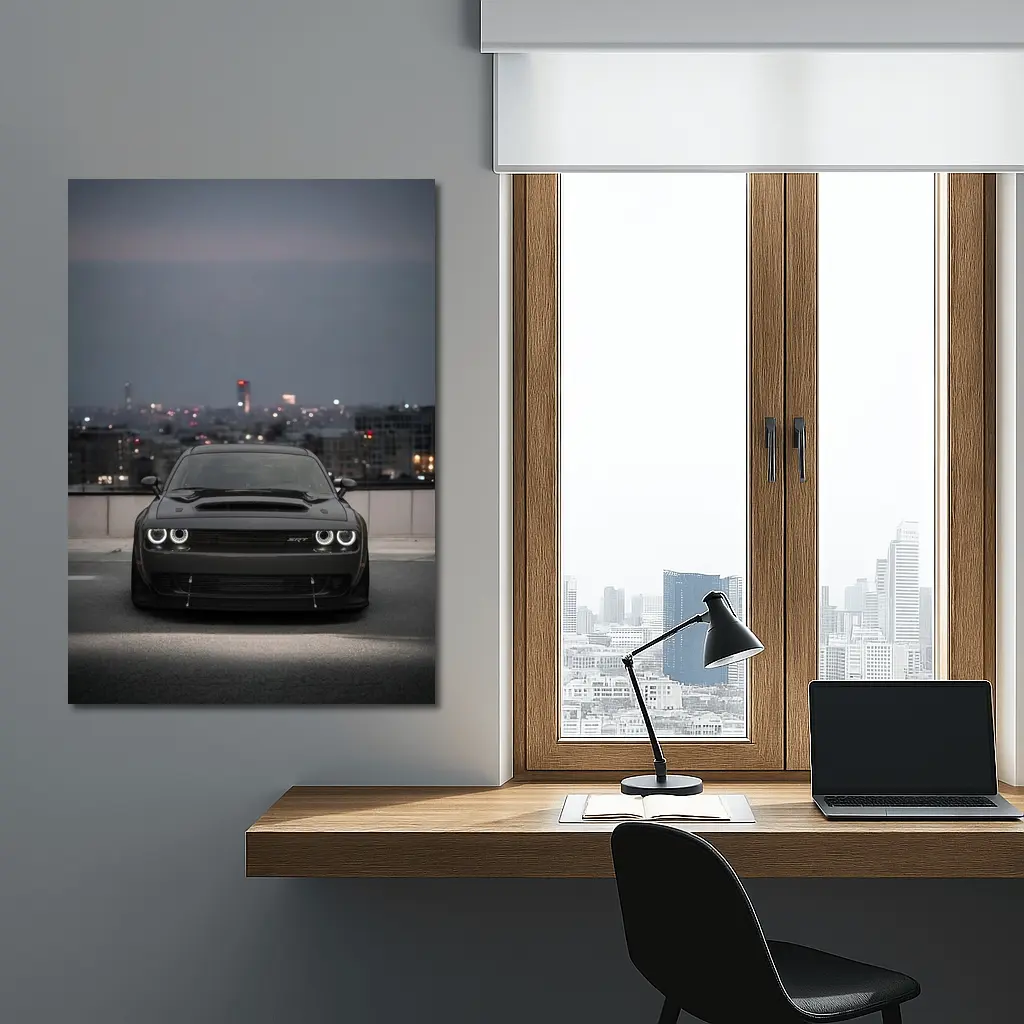 Dodge Challenger SRT Black City Night – Wall Art