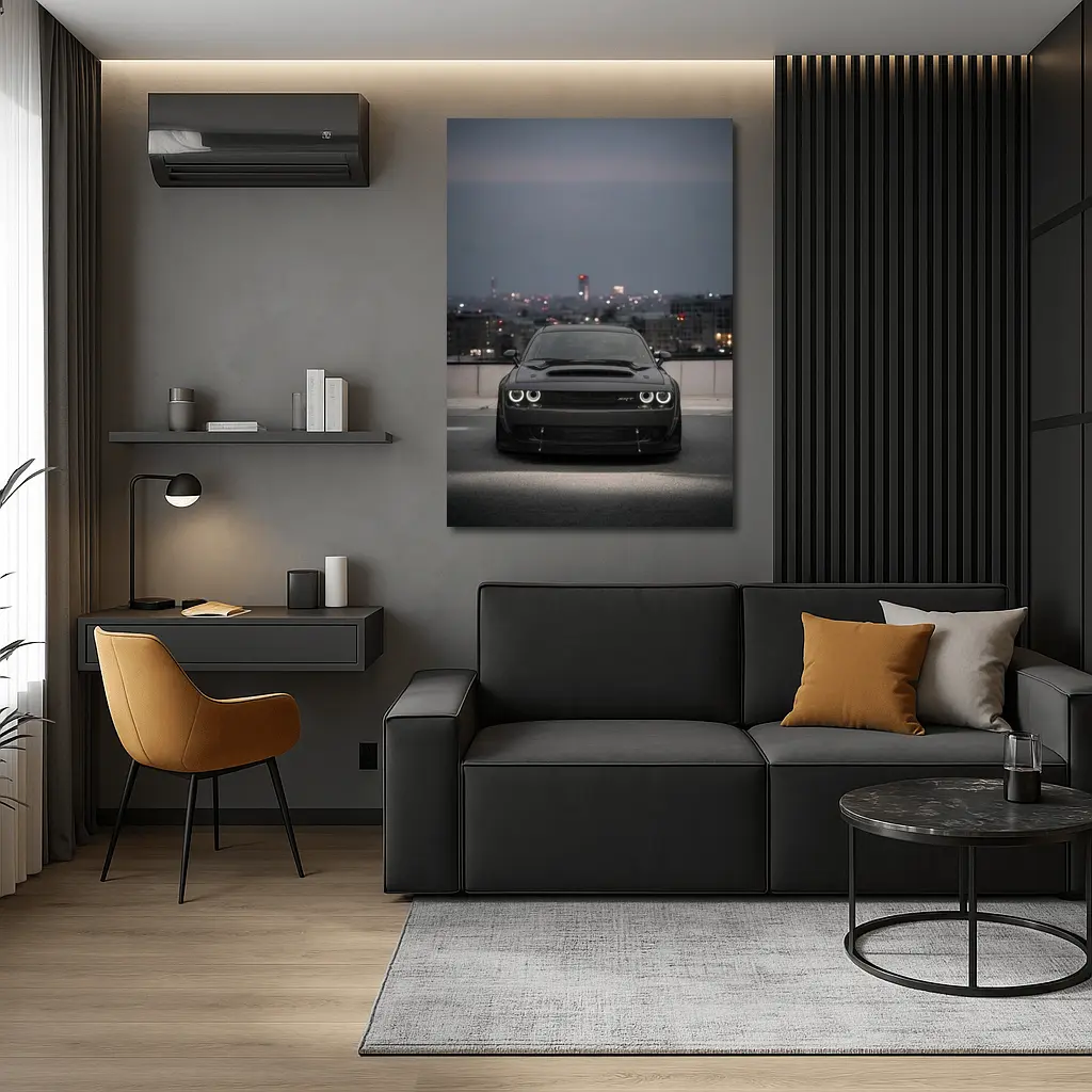 Dodge Challenger SRT Black City Night – Wall Art