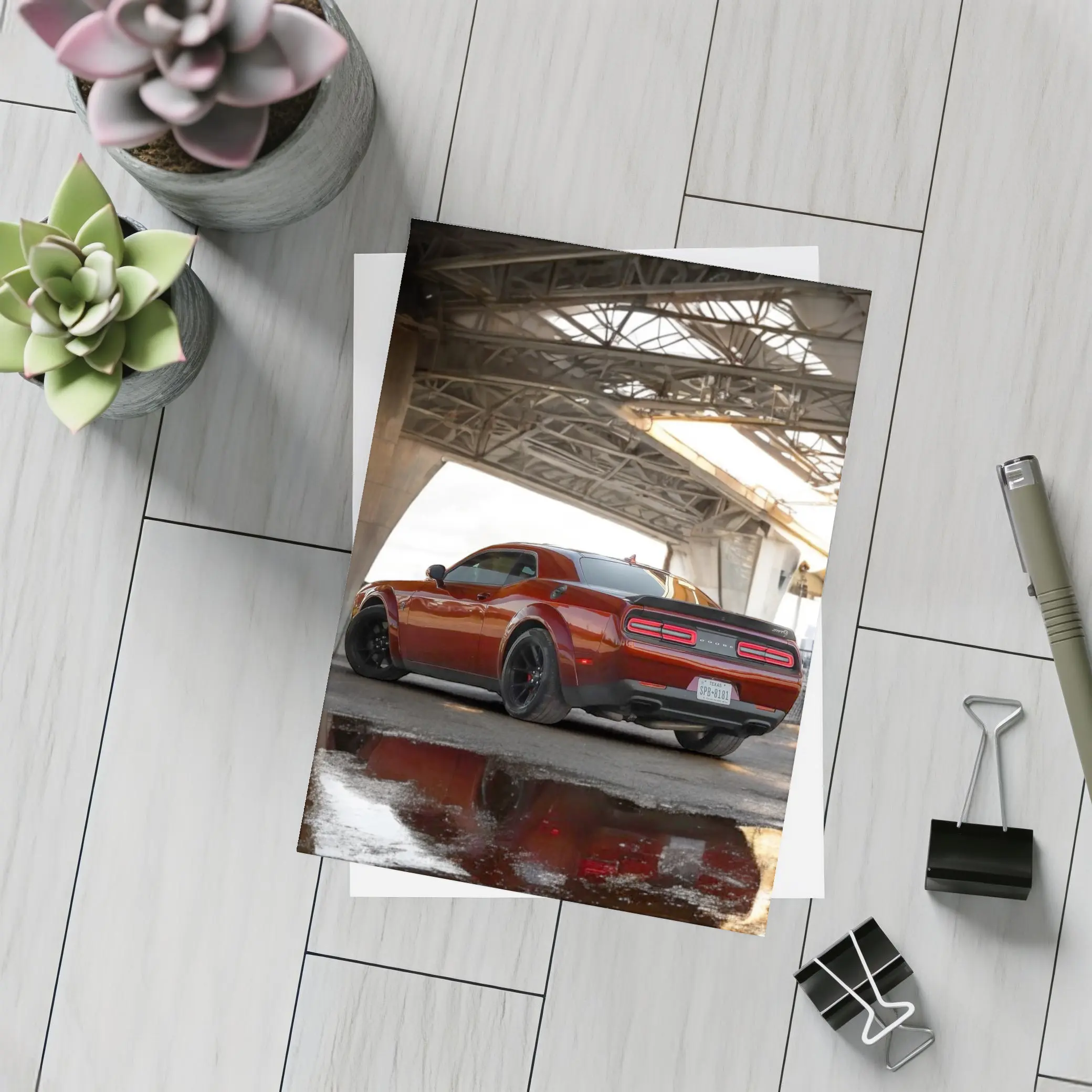Dodge Challenger SRT Under Urban Bridge – Postcards