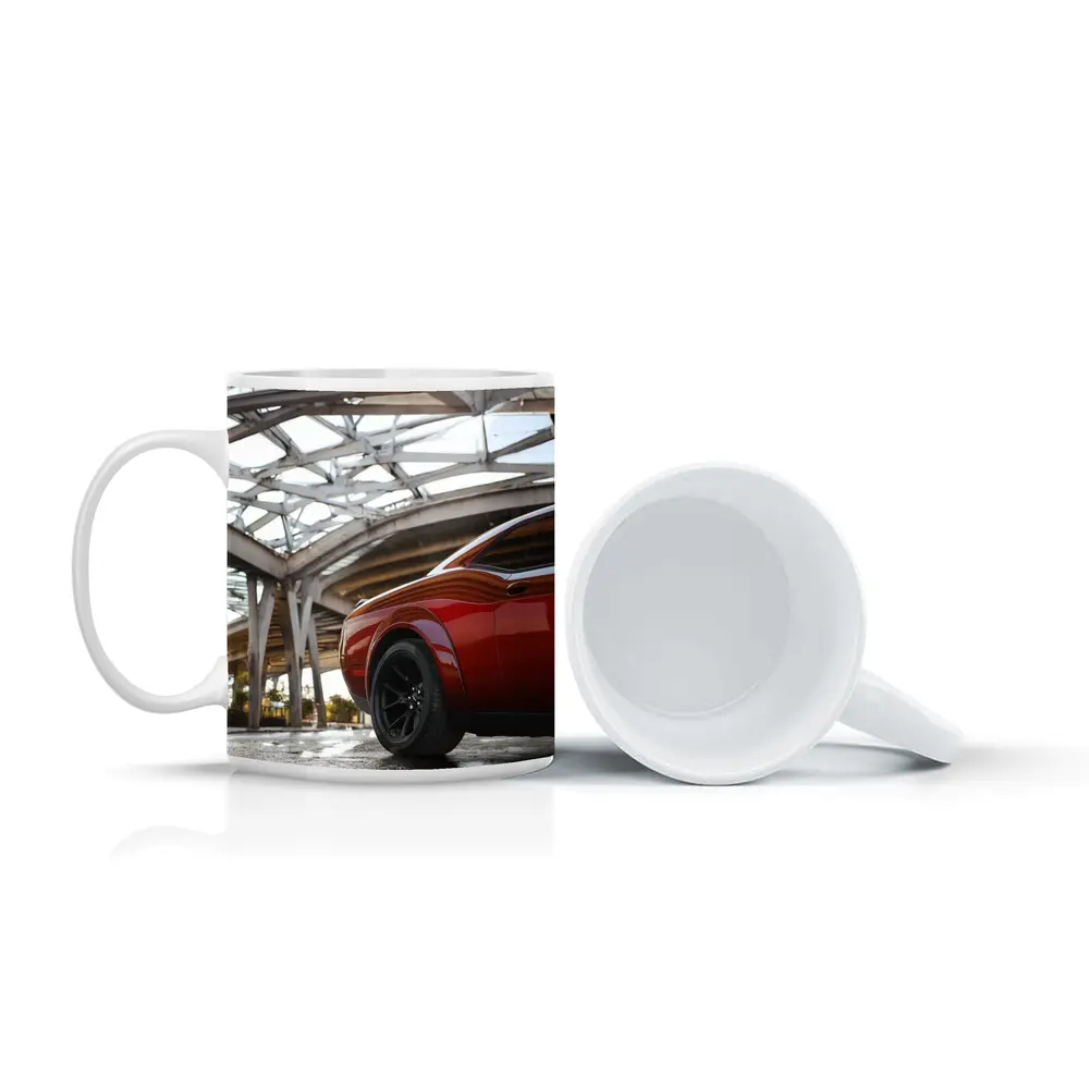 Dodge Challenger SRT Red Under Structural Bridge – Mugs
