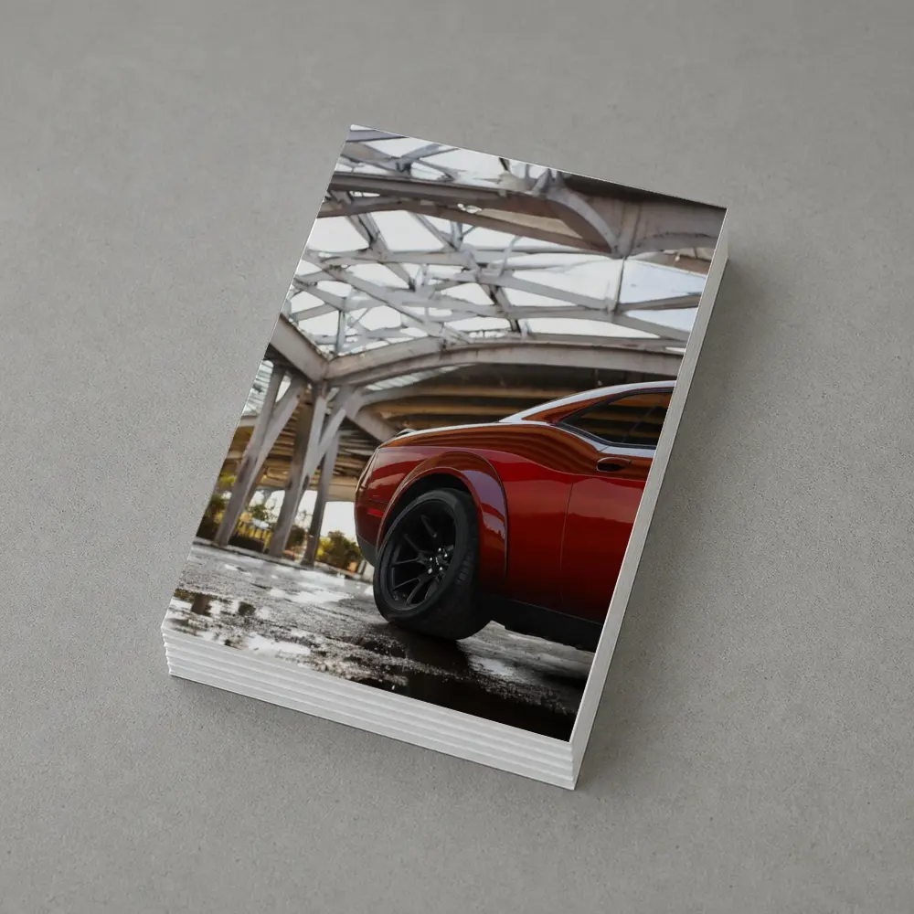 Dodge Challenger SRT Red Under Structural Bridge – Postcards