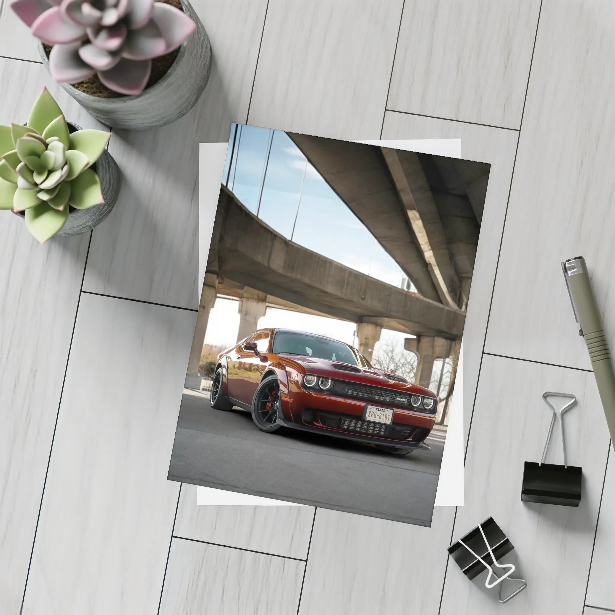 Dodge Challenger SRT Under Concrete Bridge – Postcards