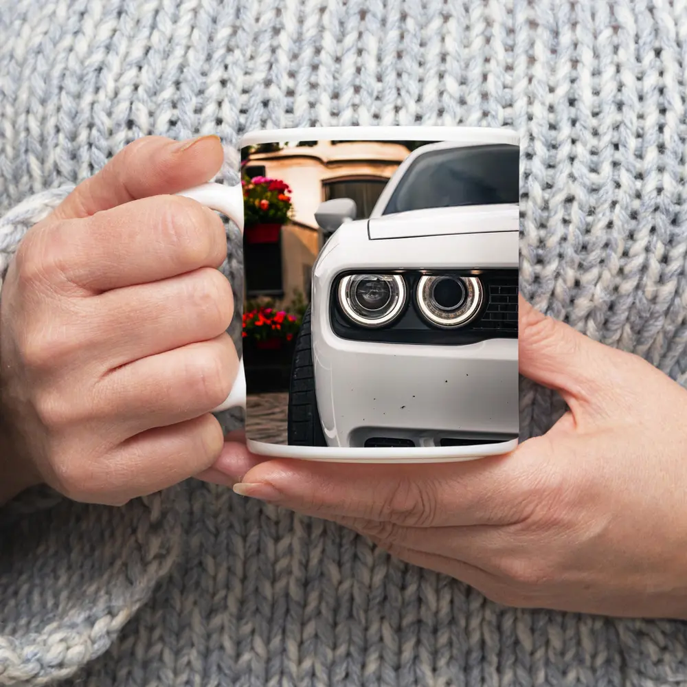 Dodge Challenger SRT Front View Old Town – Mugs