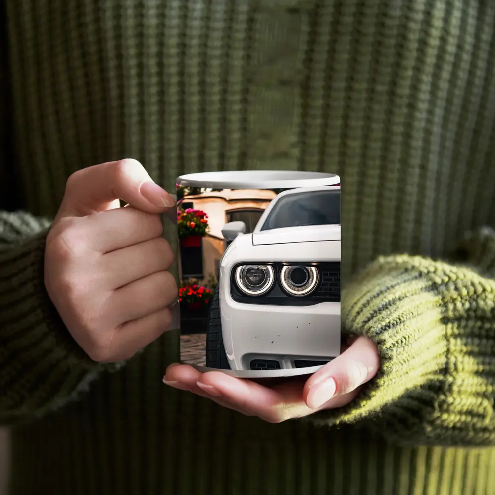 Dodge Challenger SRT Front View Old Town – Mugs