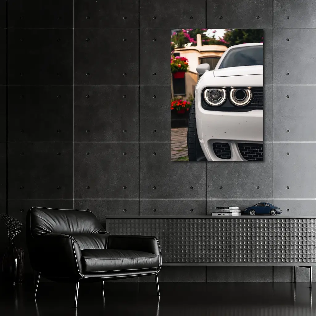 Dodge Challenger SRT Front View Old Town – Wall Art