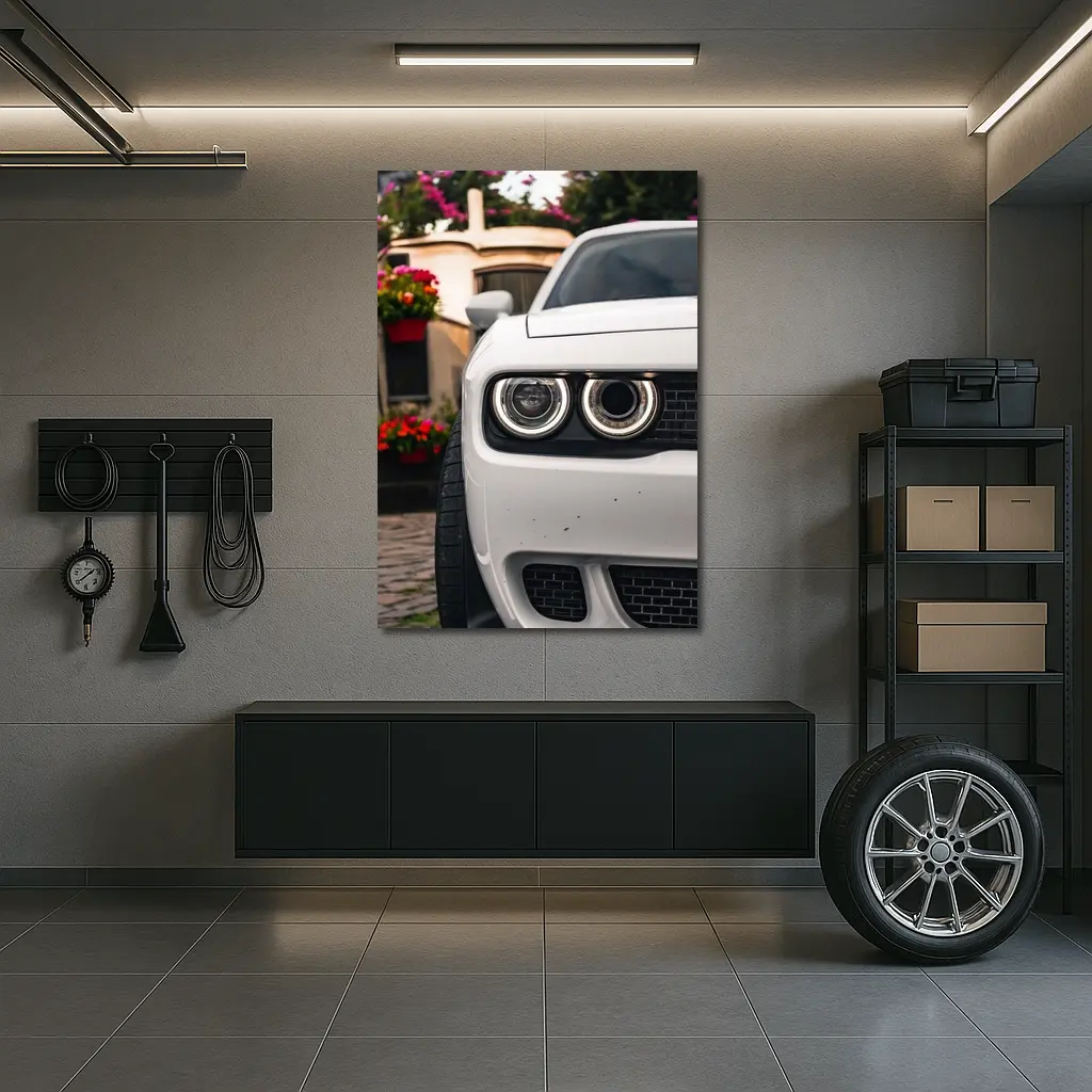 Dodge Challenger SRT Front View Old Town – Wall Art