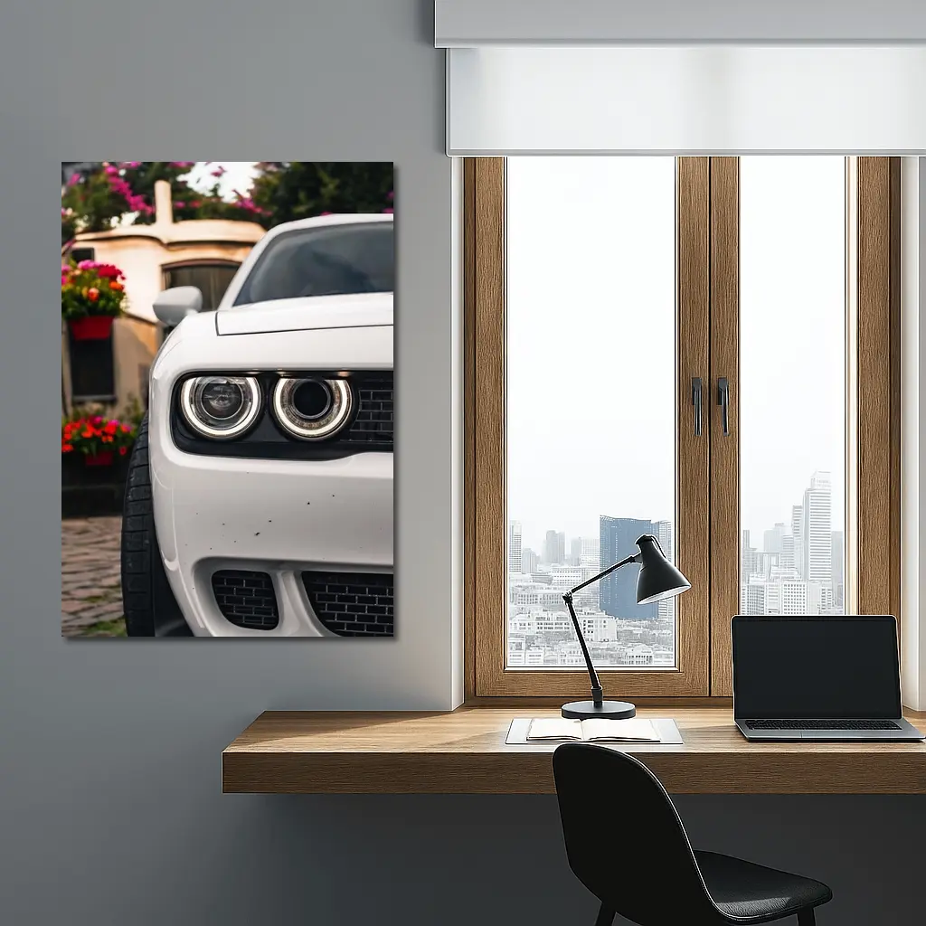 Dodge Challenger SRT Front View Old Town – Wall Art