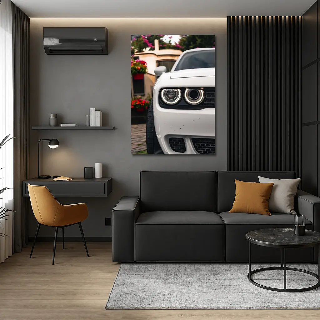 Dodge Challenger SRT Front View Old Town – Wall Art