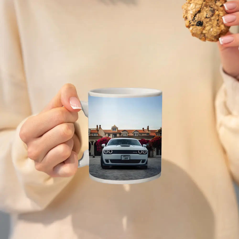 Dodge Challenger SRT Front View Old Town – Mugs