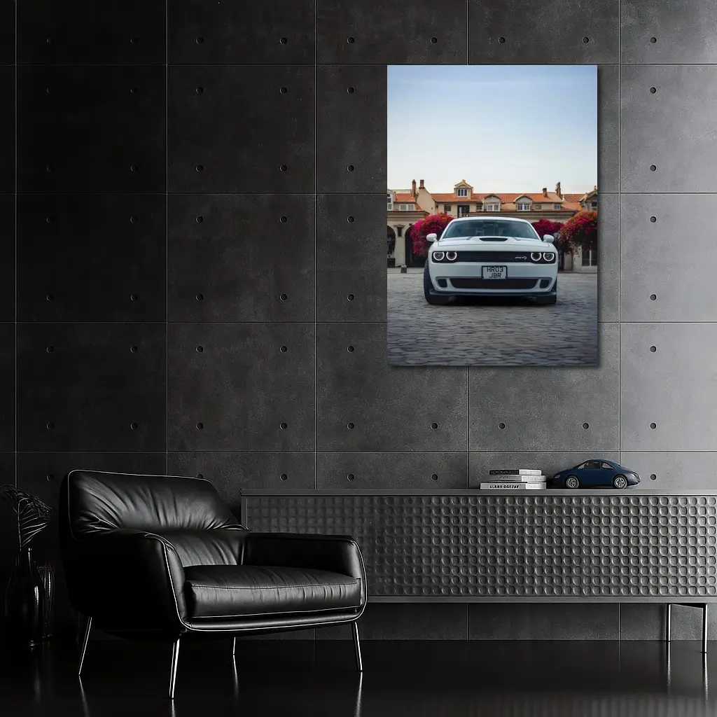 Dodge Challenger SRT Front View Old Town – Wall Art