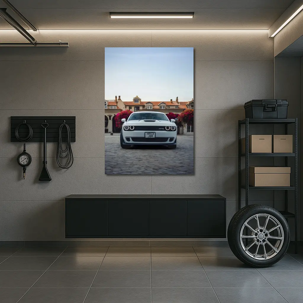 Dodge Challenger SRT Front View Old Town – Wall Art