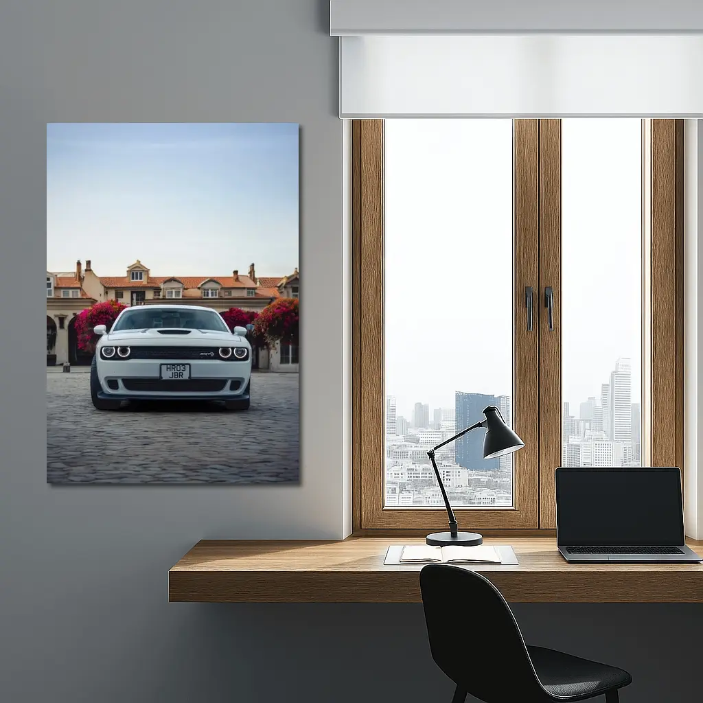 Dodge Challenger SRT Front View Old Town – Wall Art