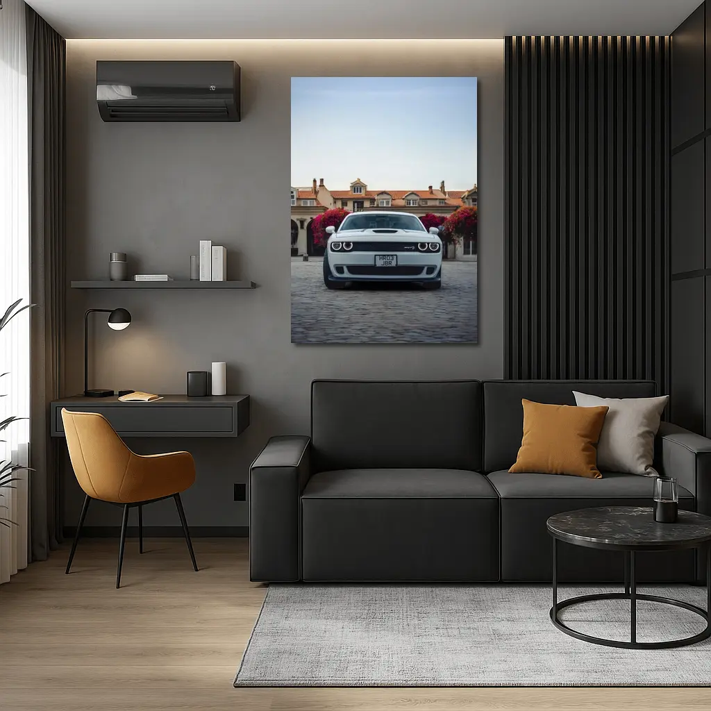 Dodge Challenger SRT Front View Old Town – Wall Art