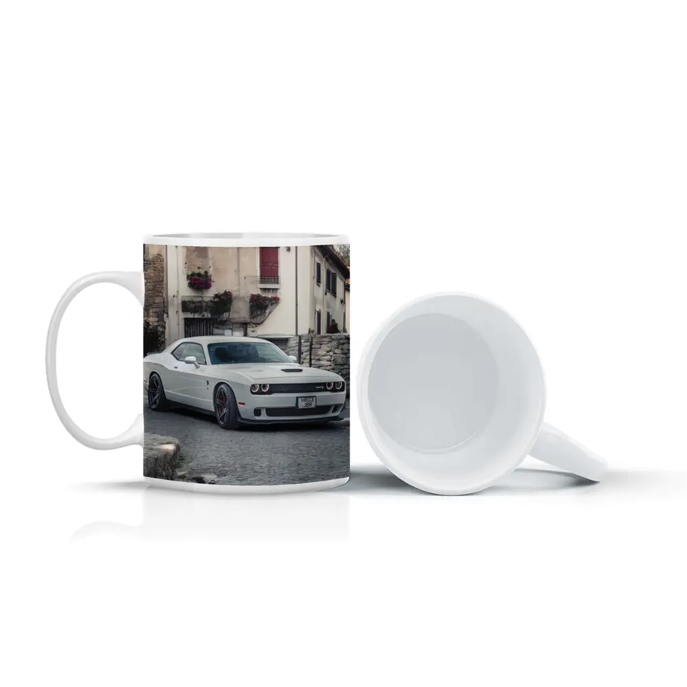 Dodge Challenger SRT White Old Town Street – Mugs