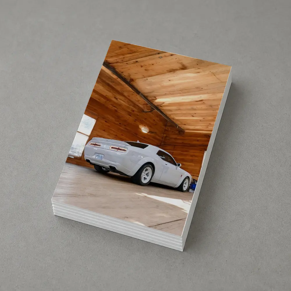 Dodge Charger White Muscle Car Wooden Garage – Postcards