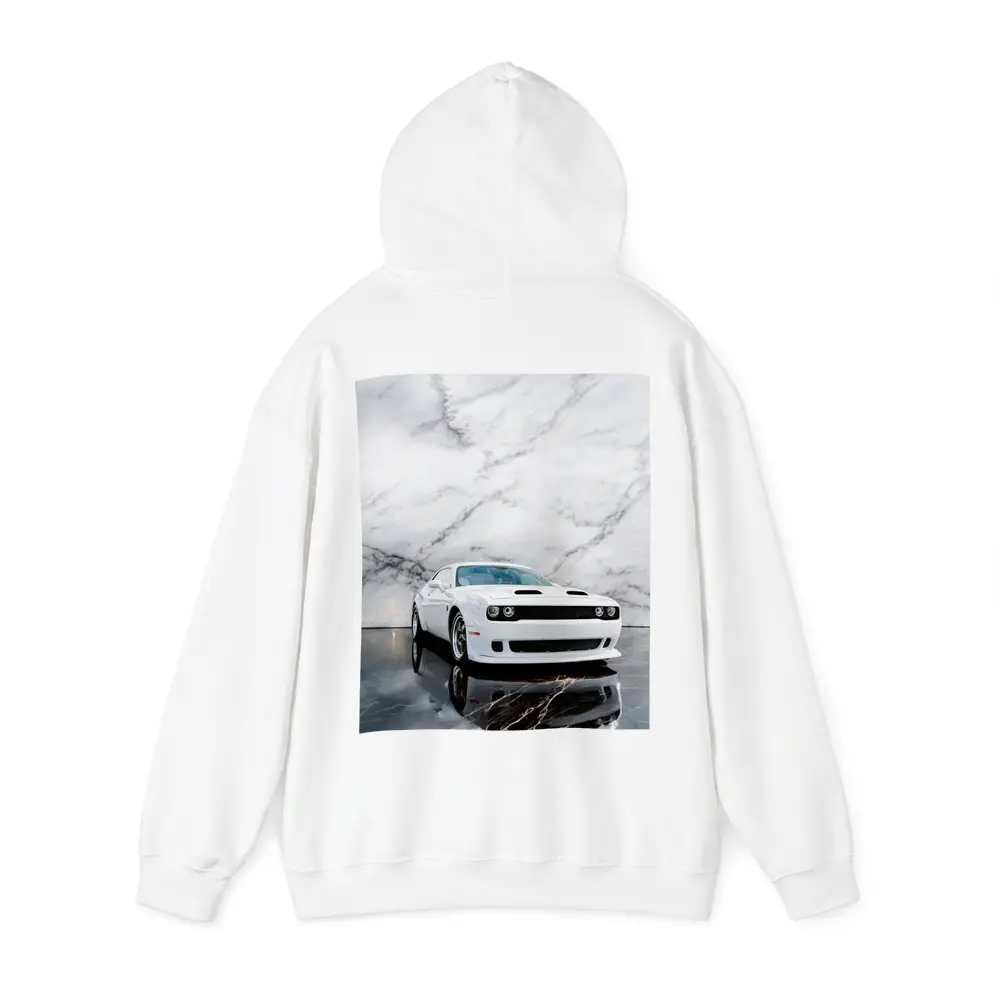 Dodge Challenger SRT White Marble Background – Hoodies