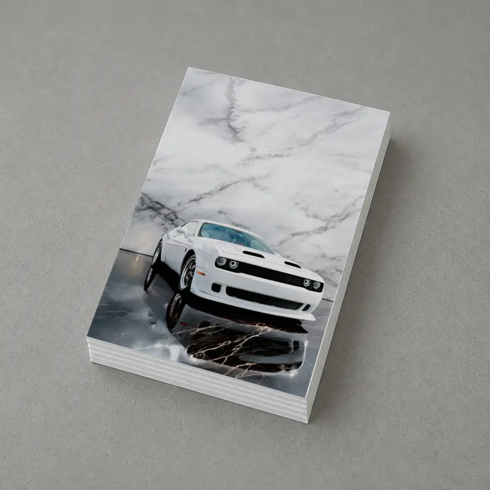 Dodge Challenger SRT White Marble Background – Postcards