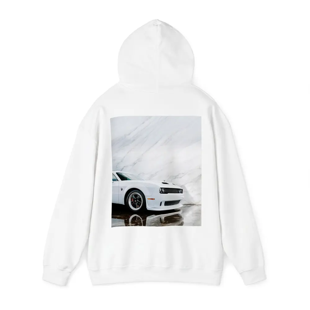 Dodge Challenger SRT White Marble Background – Hoodies