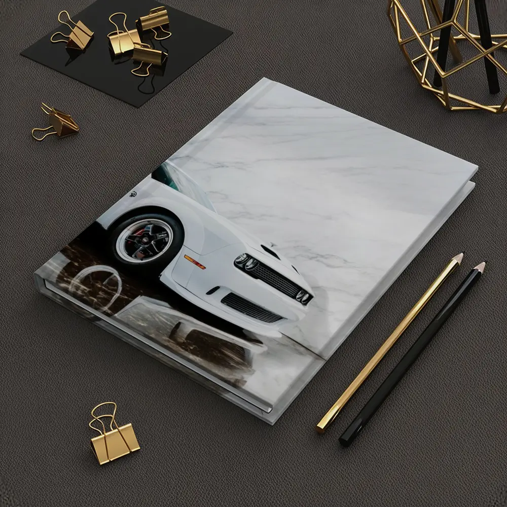 Dodge Challenger SRT White Marble Background – Notebooks