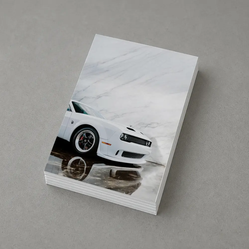 Dodge Challenger SRT White Marble Background – Postcards