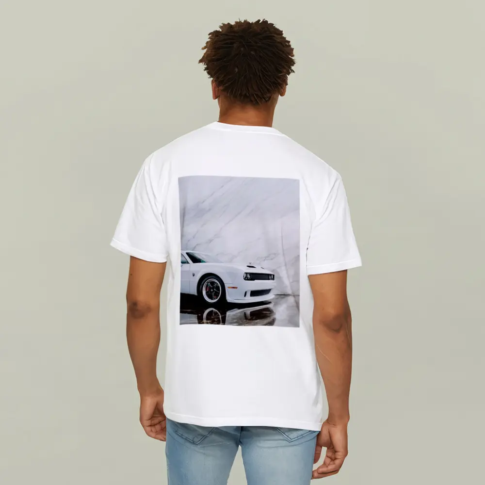 Dodge Challenger SRT White Marble Background – T-Shirts