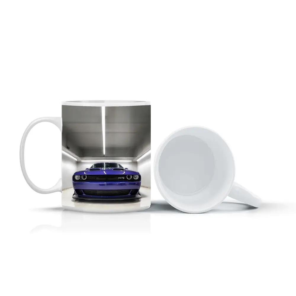 Dodge Challenger SRT Purple Garage Front View – Mugs
