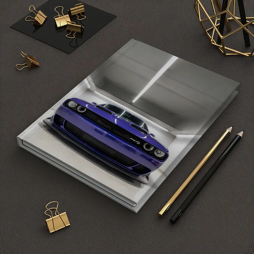 Dodge Challenger SRT Purple Garage Front View – Notebooks