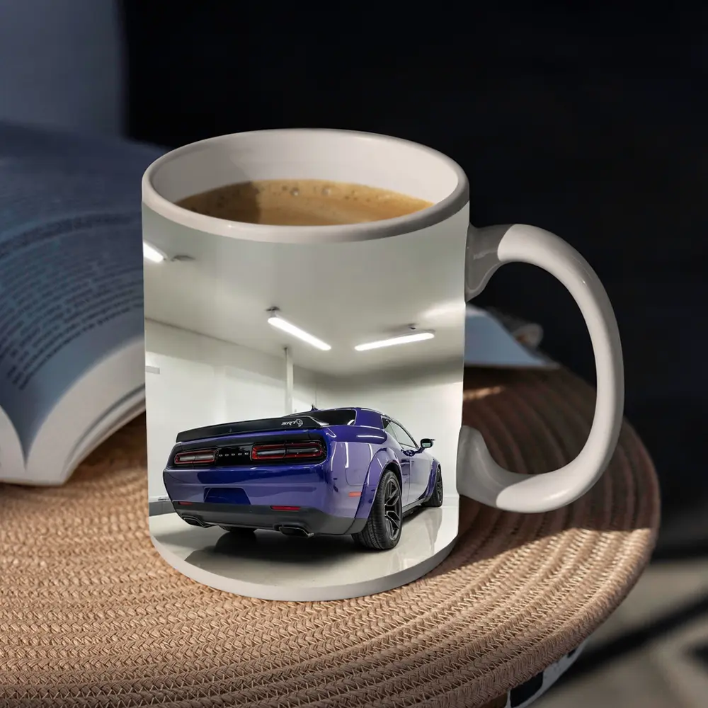 Dodge Challenger SRT Purple Garage Rear View – Mugs
