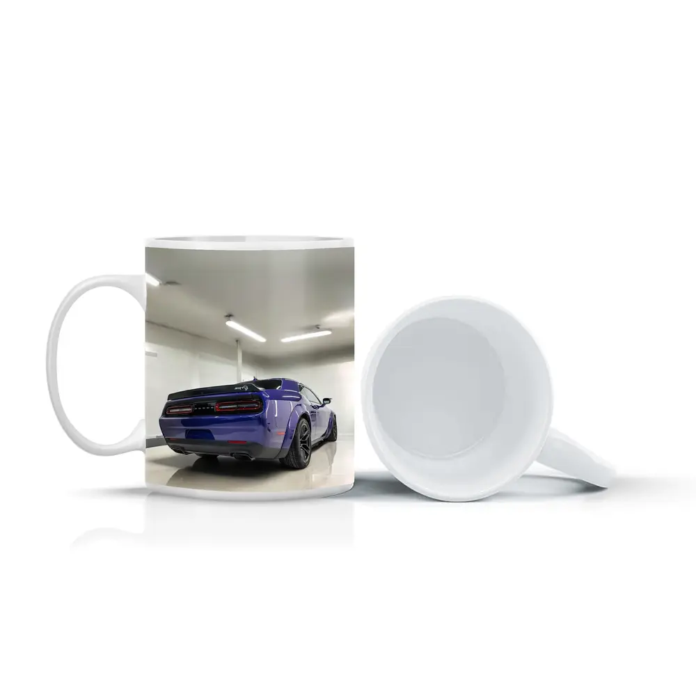 Dodge Challenger SRT Purple Garage Rear View – Mugs