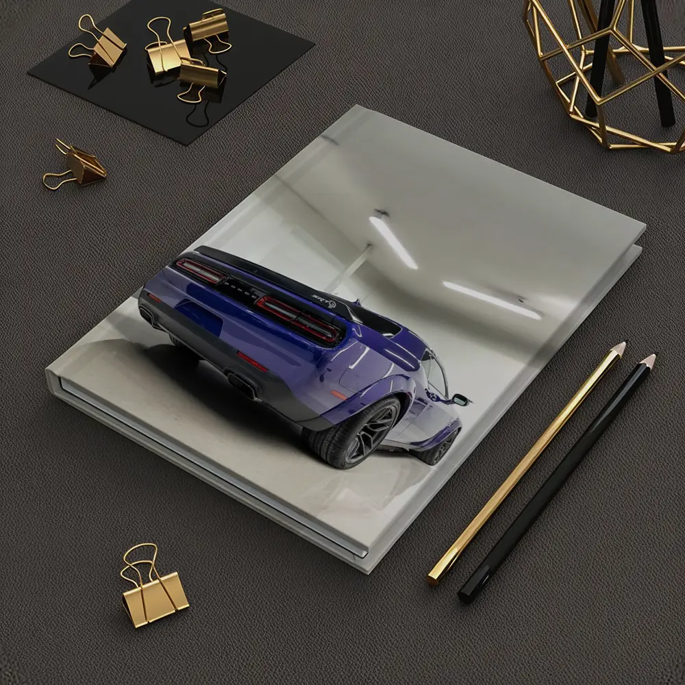 Dodge Challenger SRT Purple Garage Rear View – Notebooks