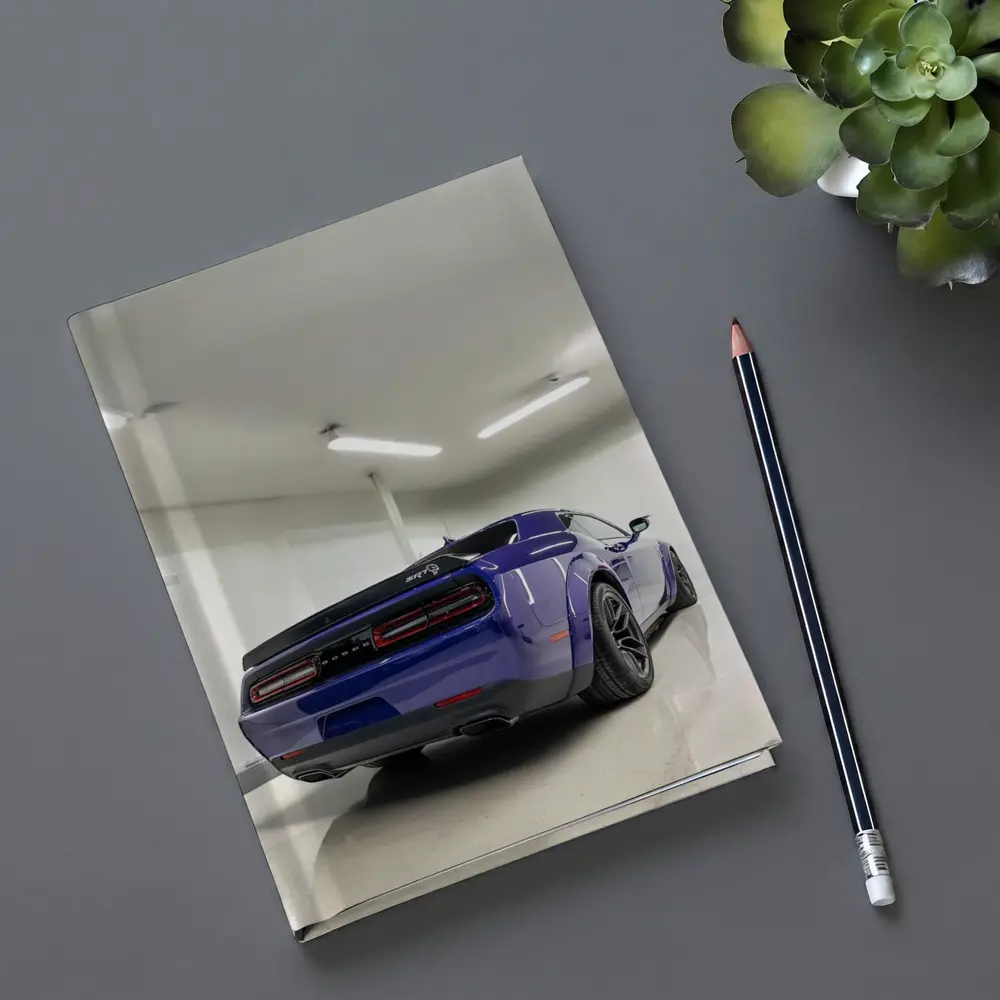 Dodge Challenger SRT Purple Garage Rear View – Notebooks