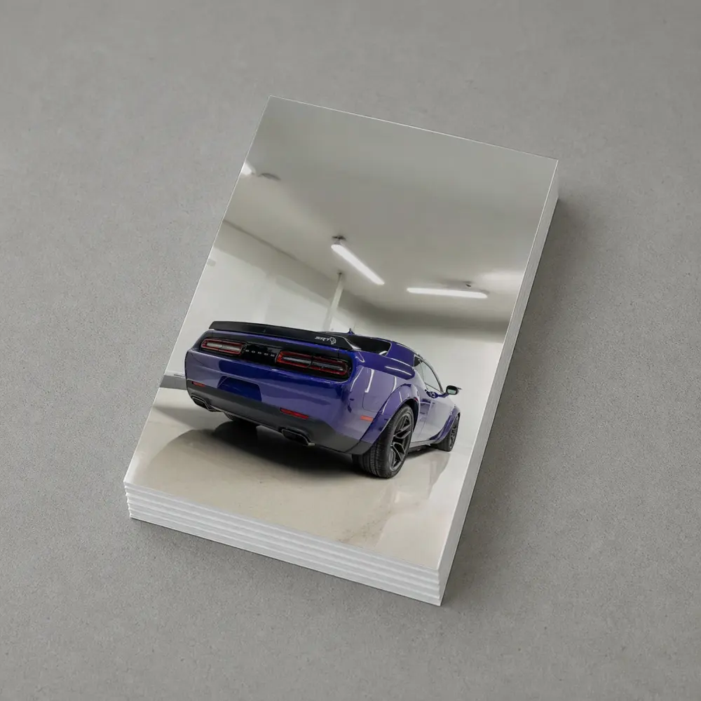 Dodge Challenger SRT Purple Garage Rear View – Postcards