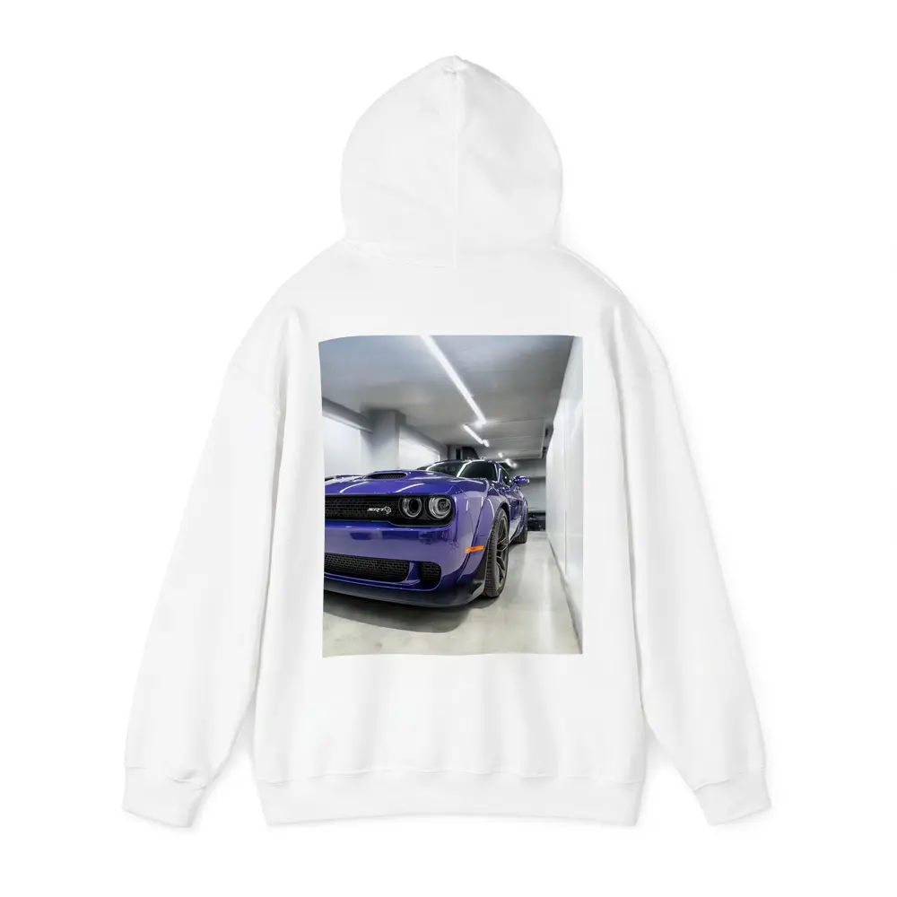 Dodge Challenger SRT Purple Garage Shot – Hoodies